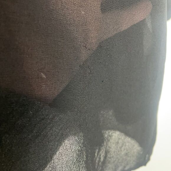 Sleek Black Deep V Tunic Long Sleeve - Picture 4 of 13